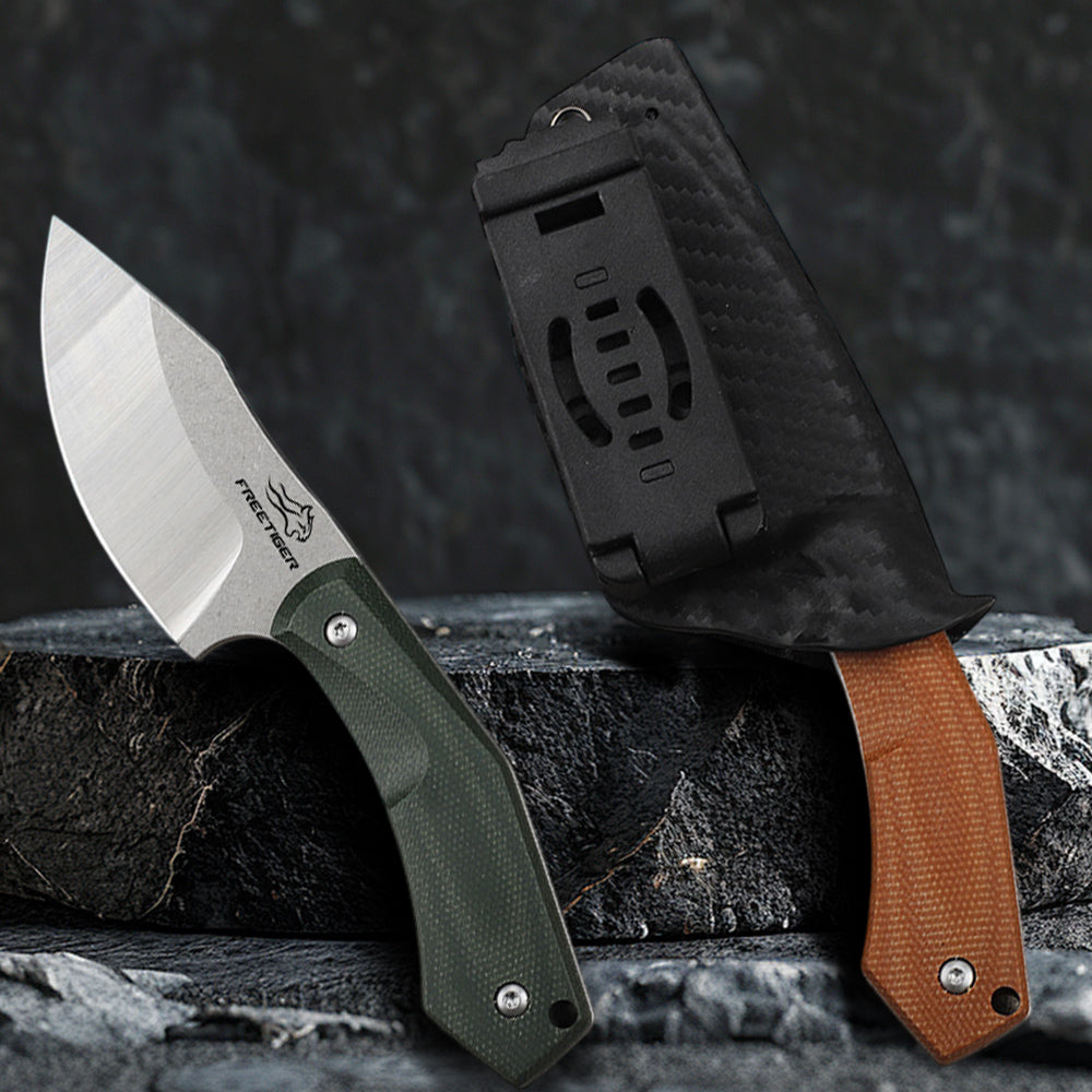 Fixed Blade Knife, DC53 Blade & Micarta Handle,with Kydex Sheath FTB203