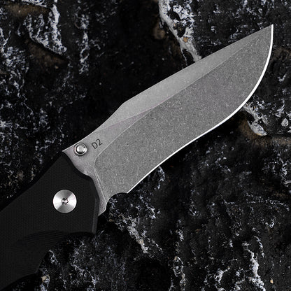 FREETIGER D2 Folding Knife 3.66" Blade, G10 Handle, EDC Pocket Knife for Survival Hunting