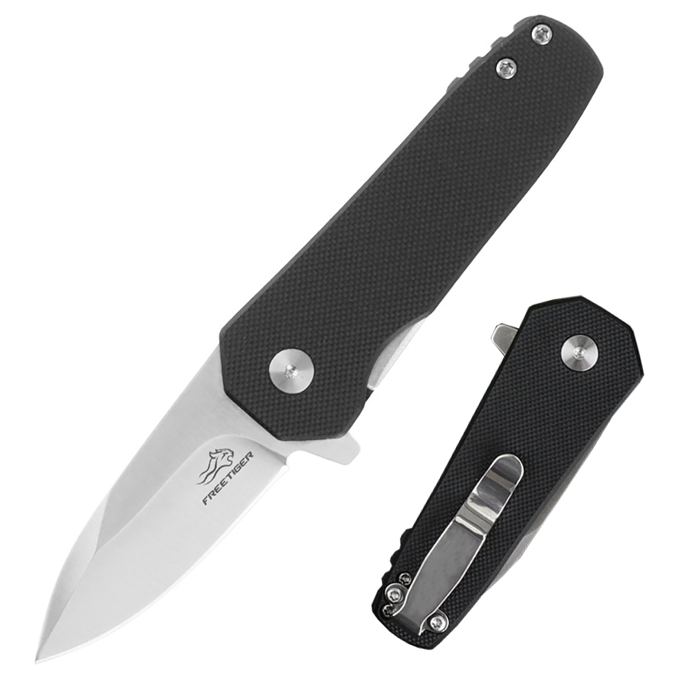 FREETIGER FT605 Small Pocket Knife 440C Blade G10 Handle with Clip