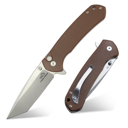 FREETIGER FT929 D2 Blade Button Lock Folding Pocket Knife with Clip