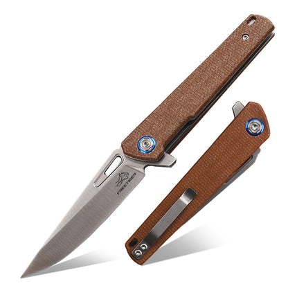 Small EDC Knife for Men | Compact 3.15" Sharp D2 Blade, Micarta Handle FT921