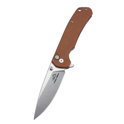 FREETIGER Button Lock Knife D2 Blade Micarta Handle EDC Folding Pocket Knife