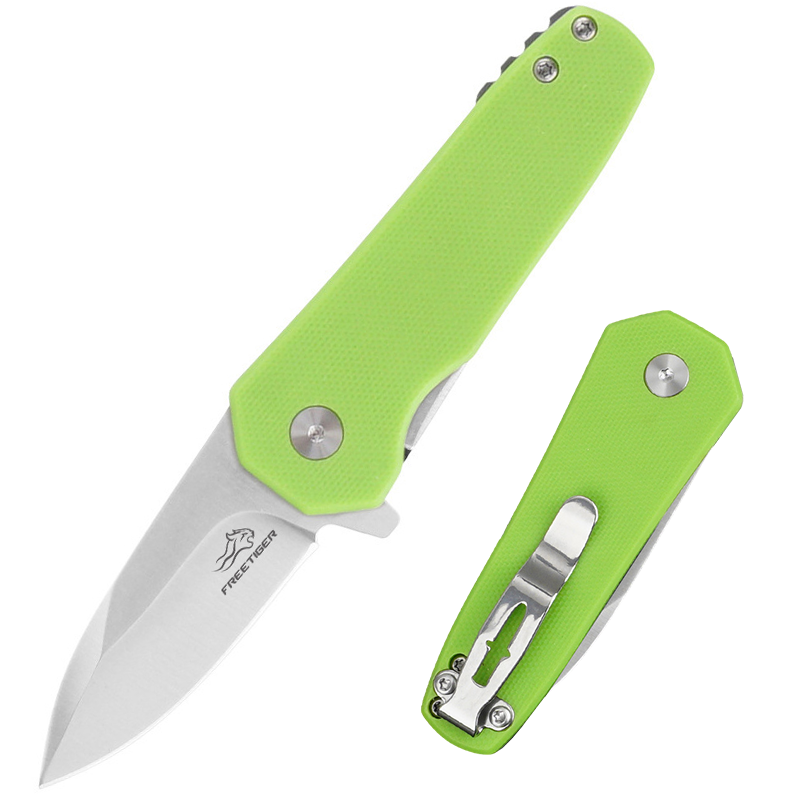 FREETIGER FT605 Small Pocket Knife 440C Blade G10 Handle with Clip