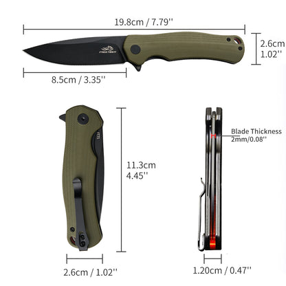 FREETIGER FT71 Folding Knife D2 Blade G10 Handle Liner Lock