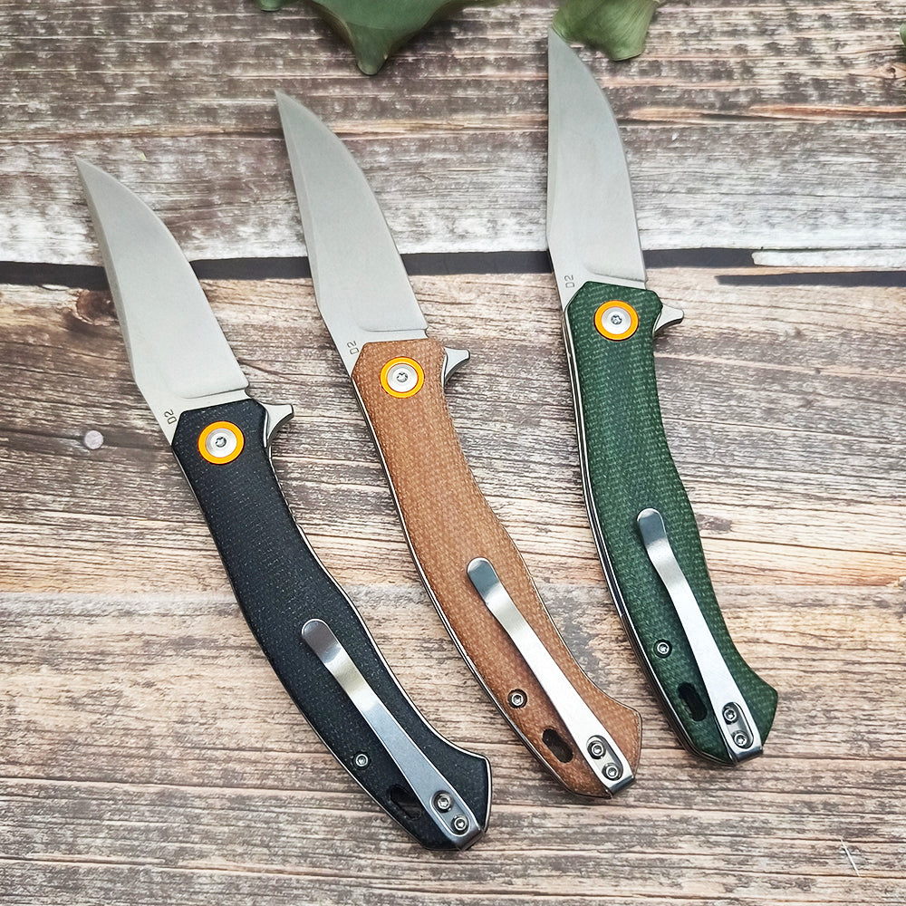 FREETIGER Pocket Folding with Clip D2 Blade Micarta Handle EDC Cool Gadgets Knives FT958