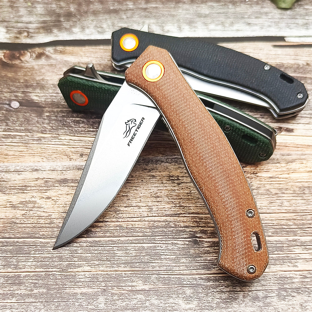 FREETIGER Pocket Folding with Clip D2 Blade Micarta Handle EDC Cool Gadgets Knives FT958