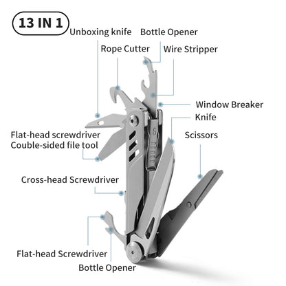 13 IN 1 Multipurpose Folding Knife EDC Multi-tools Portable Multitool Pocket Knife Camping Scissors Saw survival Gadgets