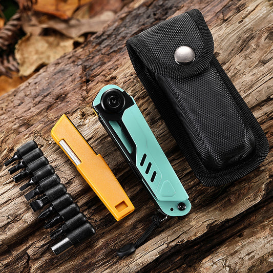 Multi-tool Folding Pocket Knife with Whistle Scissors Compass Screwdriver