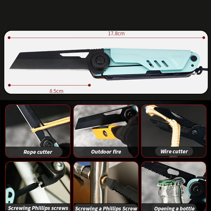Multi-tool Folding Pocket Knife with Whistle Scissors Compass Screwdriver