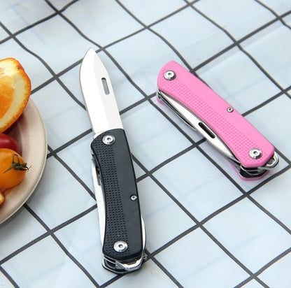 Multi-tool folding pocket knife wtih bottle opener, saw knife, screwdriver