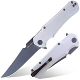 WHITE G10 BLACK BLADE