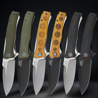 FREETIGER NEW FT81 Ultem/Carbon Fiber/G10 Handle D2 Blade Liner-Lock Ball Bearing Folding Knife