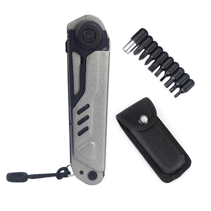 Multi-tool Folding Pocket Knife with Whistle Scissors Compass Screwdriver