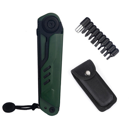 Multi-tool Folding Pocket Knife with Whistle Scissors Compass Screwdriver